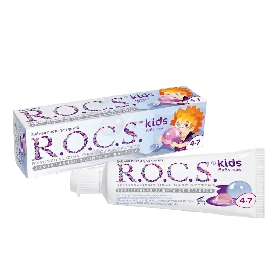 Зубная паста R.O.C.S Kids Бабл Гам, 45 г