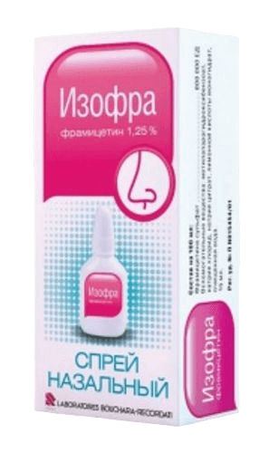 Изофра, 1,25%, 15 мл, спрей назал.