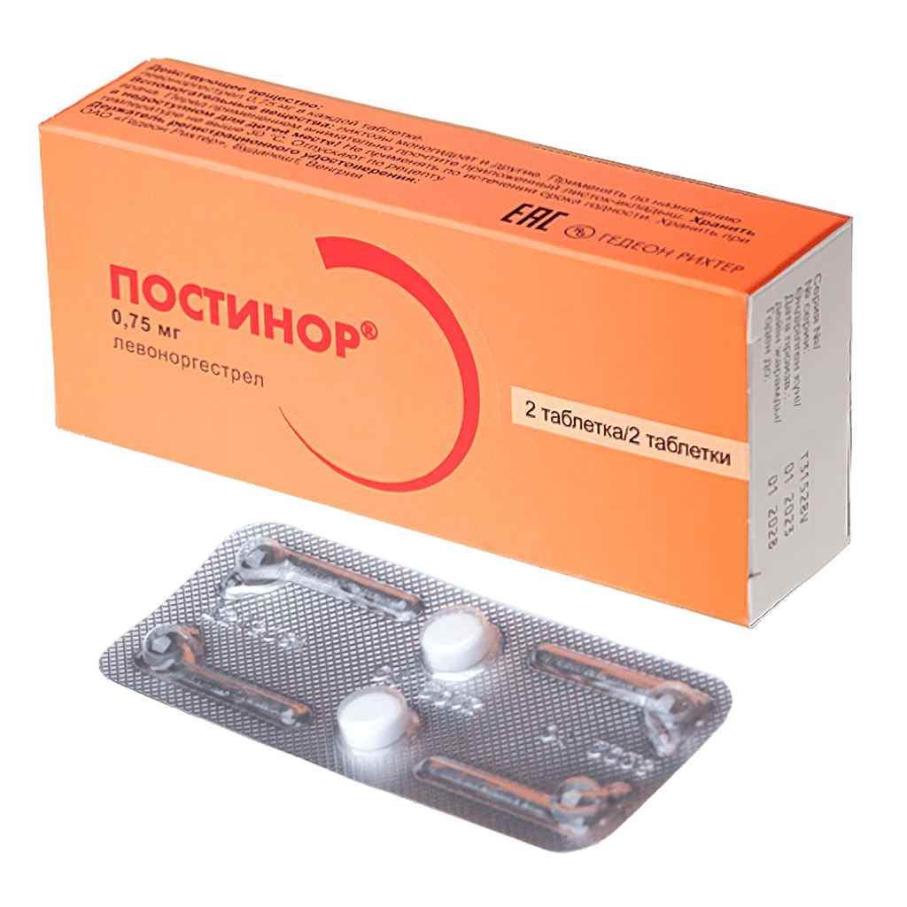 Постинор, 0,75 мг, таб. №2