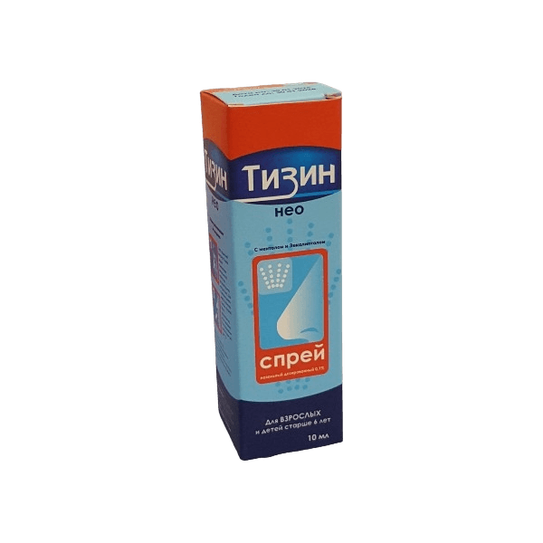 Нео Тизин, 0,1%, 10 мл, спрей назал.