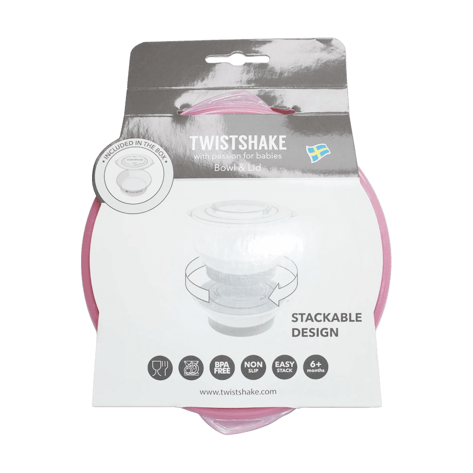 Миска с крышкой розовый Twistshake