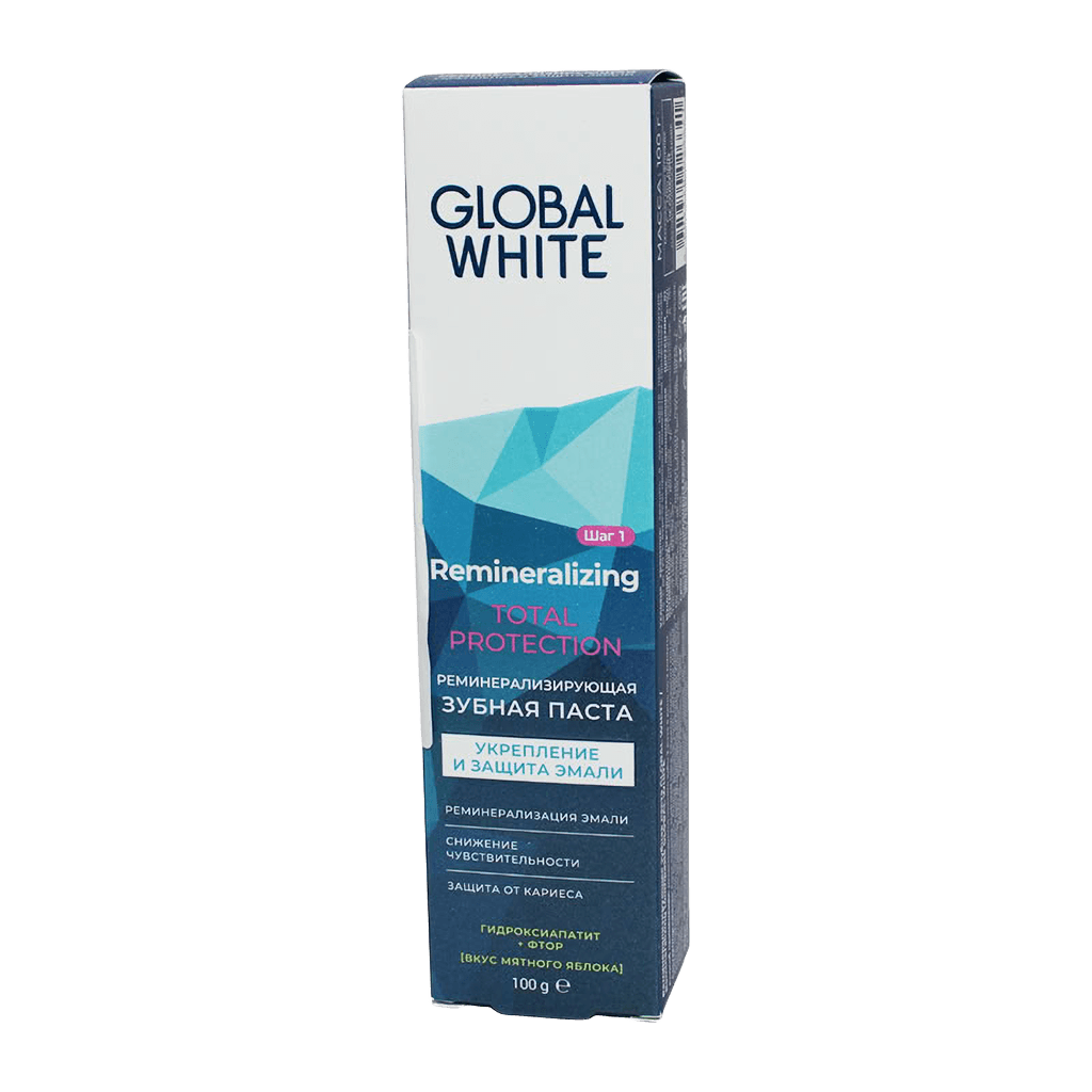 Зубная паста реминерализующая Global White Total Protection, 100 г