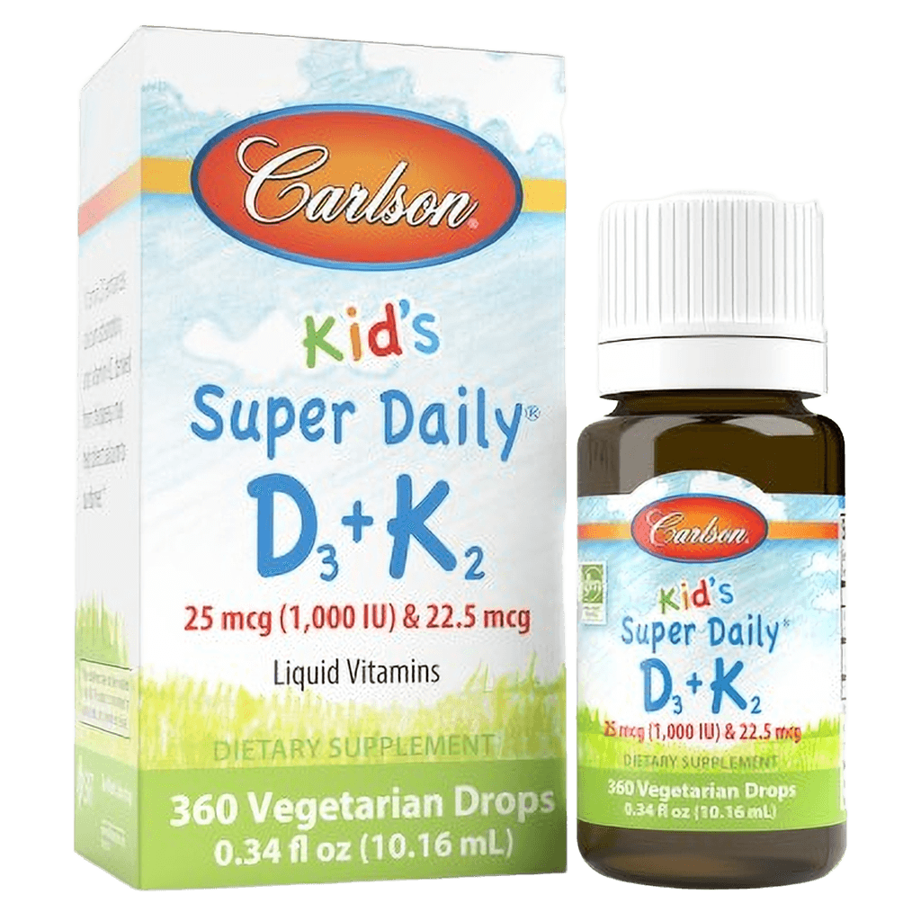 Super Daily D3-K2 (Carlson Kids Super Daily D3-K2), 25 mcg/1000 IU, 10.16 ml, drops