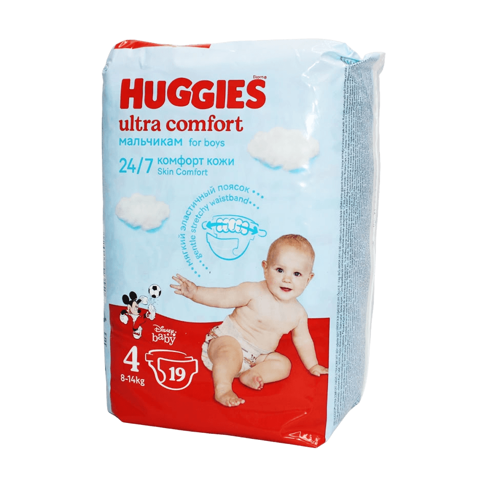Подгузники дет. для мальчиков Huggies Ultra Comfort, раз. 4, №19
