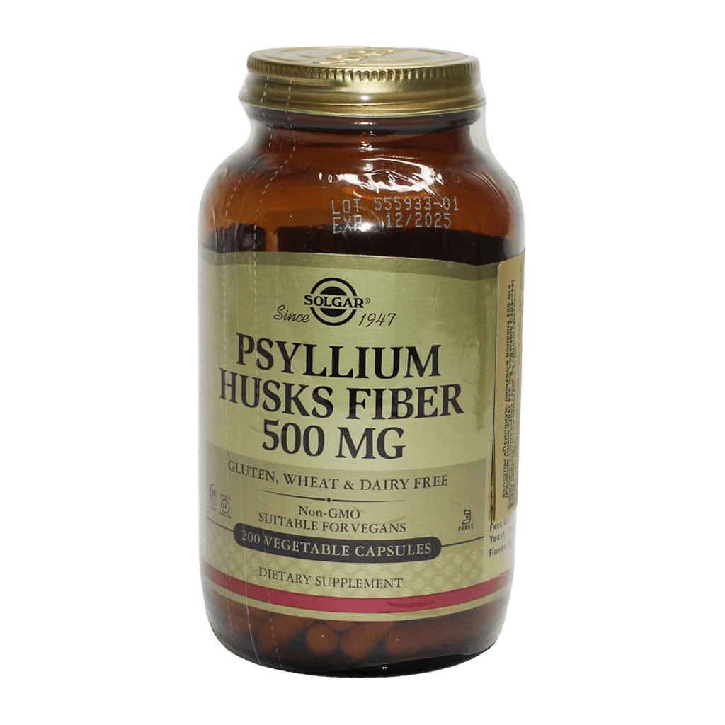 Псиллиум волокна (Solgar Psyllium Husks Fiber), 500 мг, капс. №200