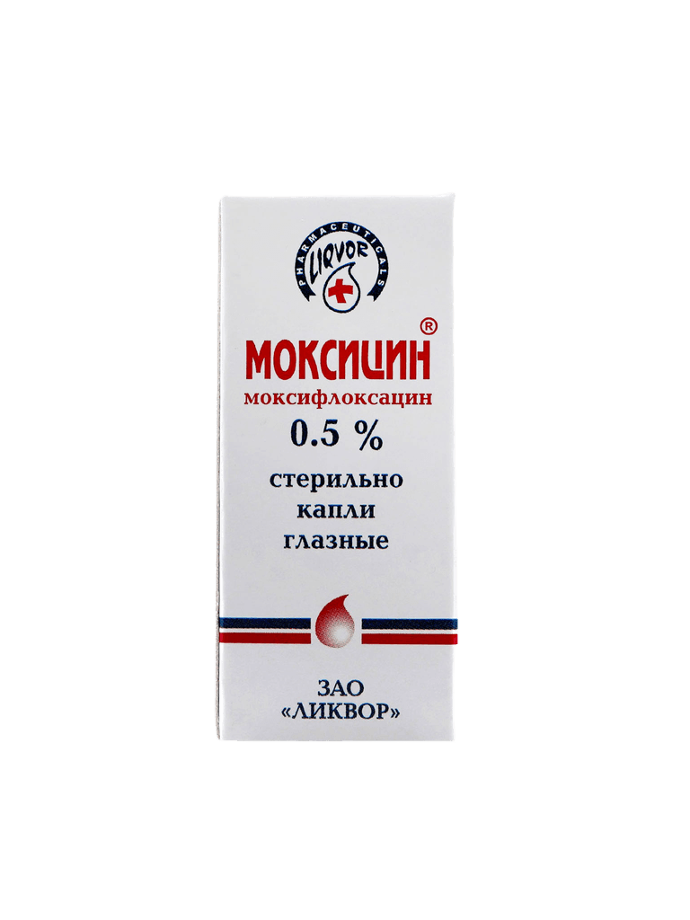 Моксицин, 0,5%, 5 мл, капли глаз.