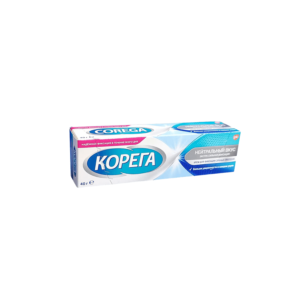 Корега Нейтральный вкус для фиксации зубных протезов крем, 20 г