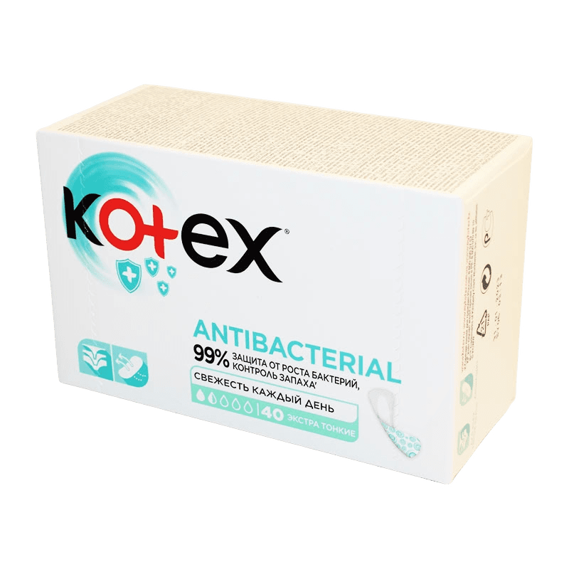 Прокладки гиг. ежед. Kotex Antibacterial, №40