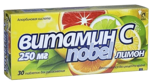 Витамин С Nobel лимон, 250 мг, таб. №30