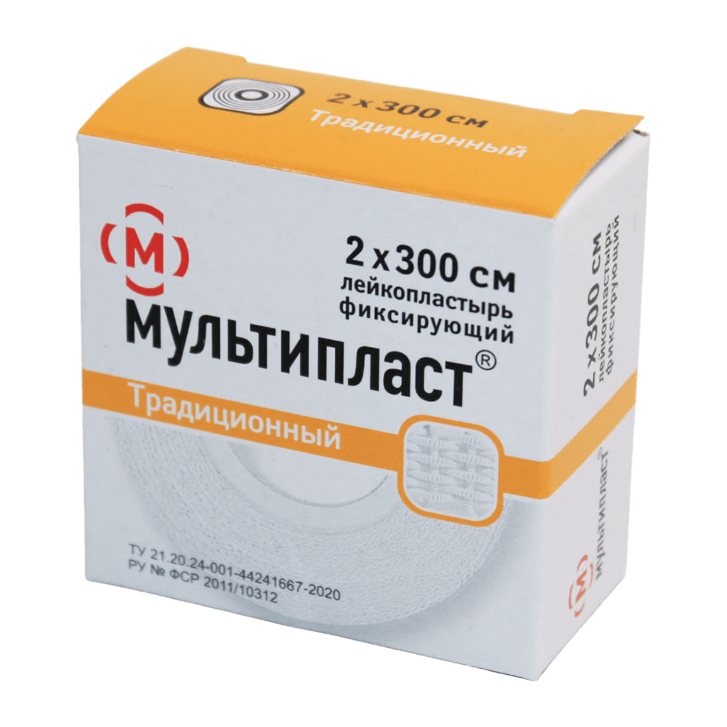Лейкопластырь фикси. нестер. тканный. Мультипласт, 2 х 300 см