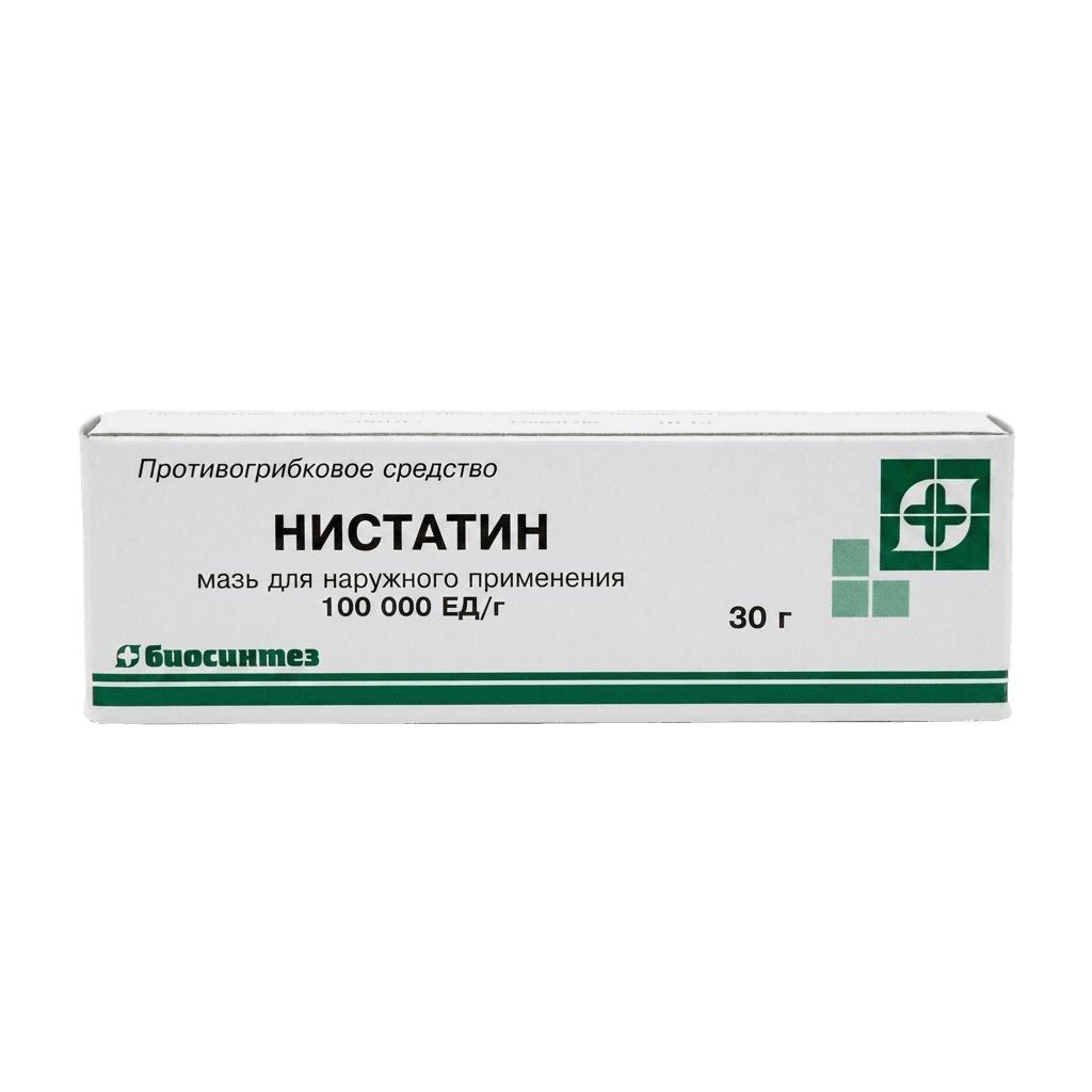 Нистатин, 100 000 ЕД/г, 30 г, мазь