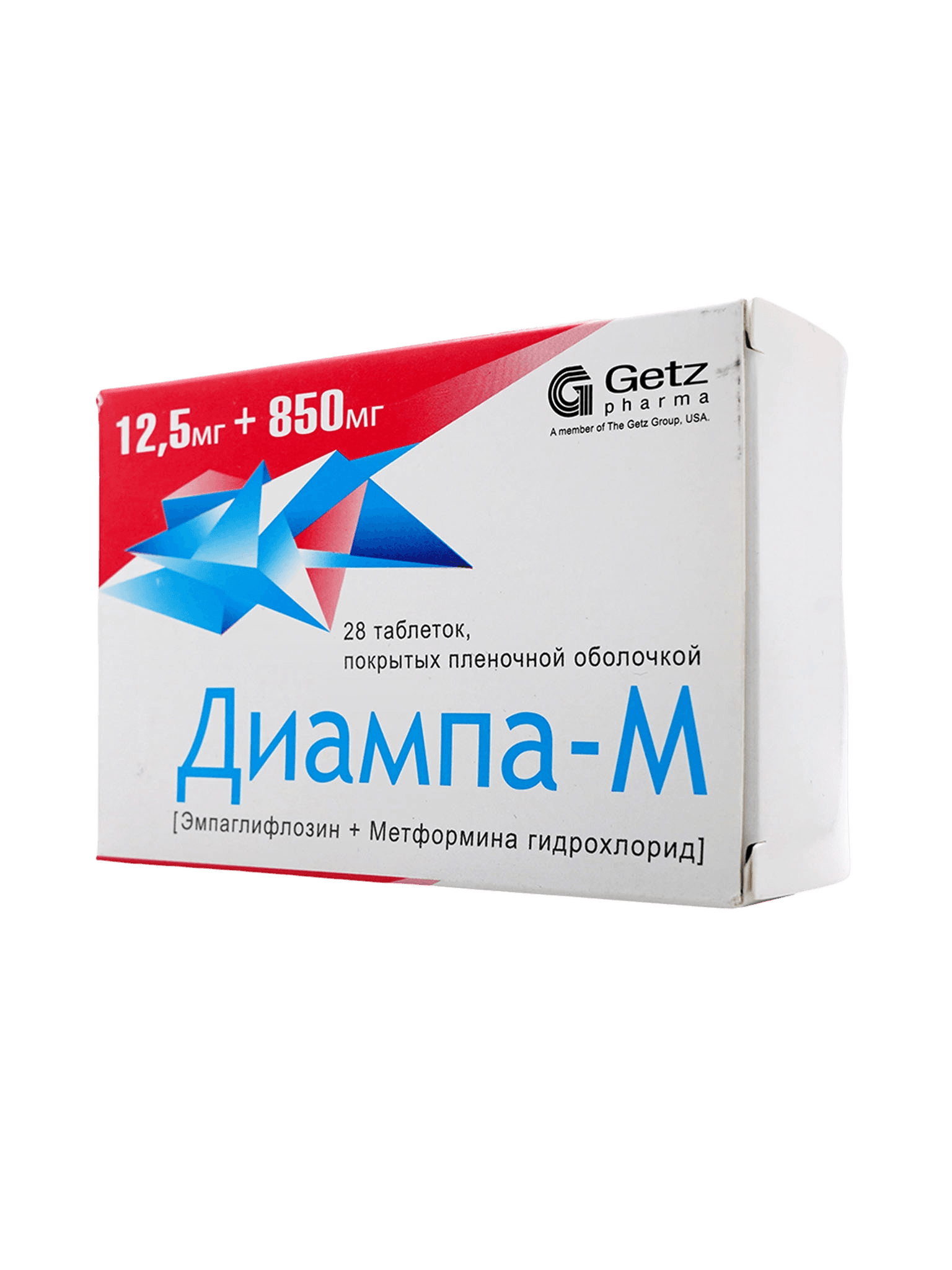 Диампа М, 12,5/850 мг, таб. №28