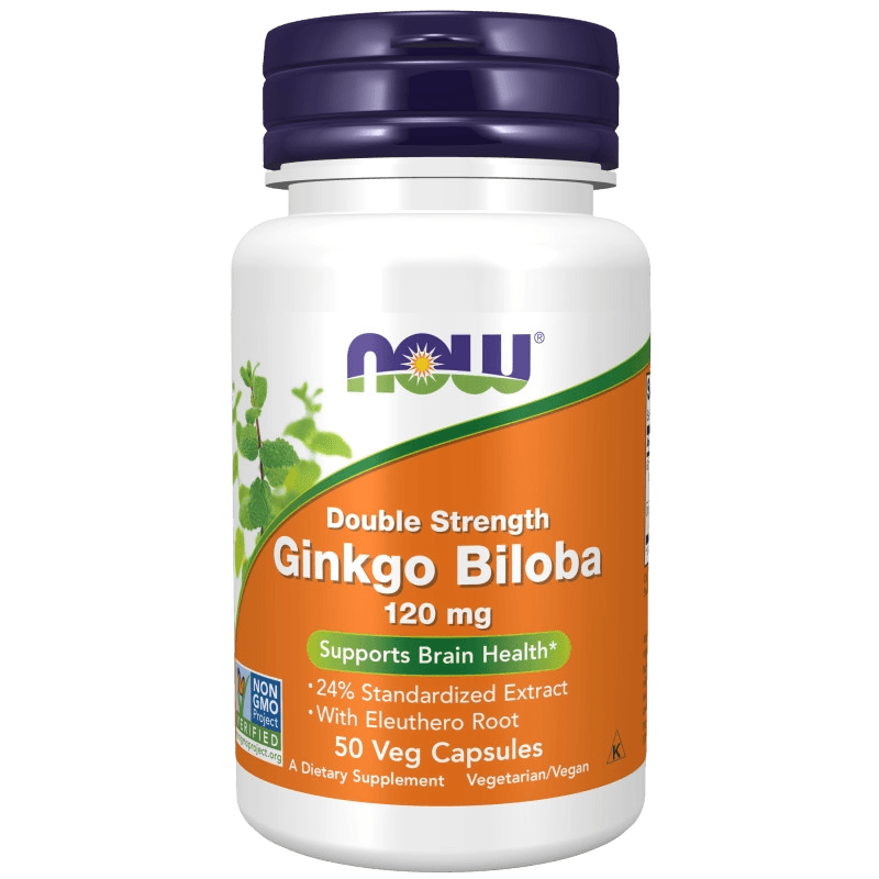 Гинкго билоба (NOW Ginkgo Biloba), 120 мг, капс. №50