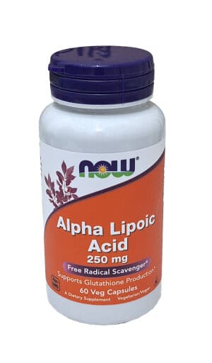 Альфа липоевая кислота (NOW Alpha Lipoic Acid), 250 мг, капс. №60