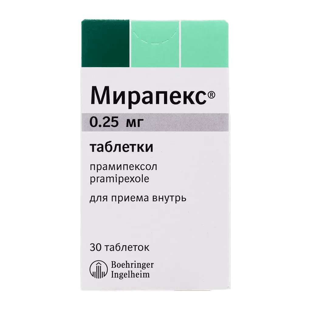 Мирапекс, 0,25 мг, таб. №30
