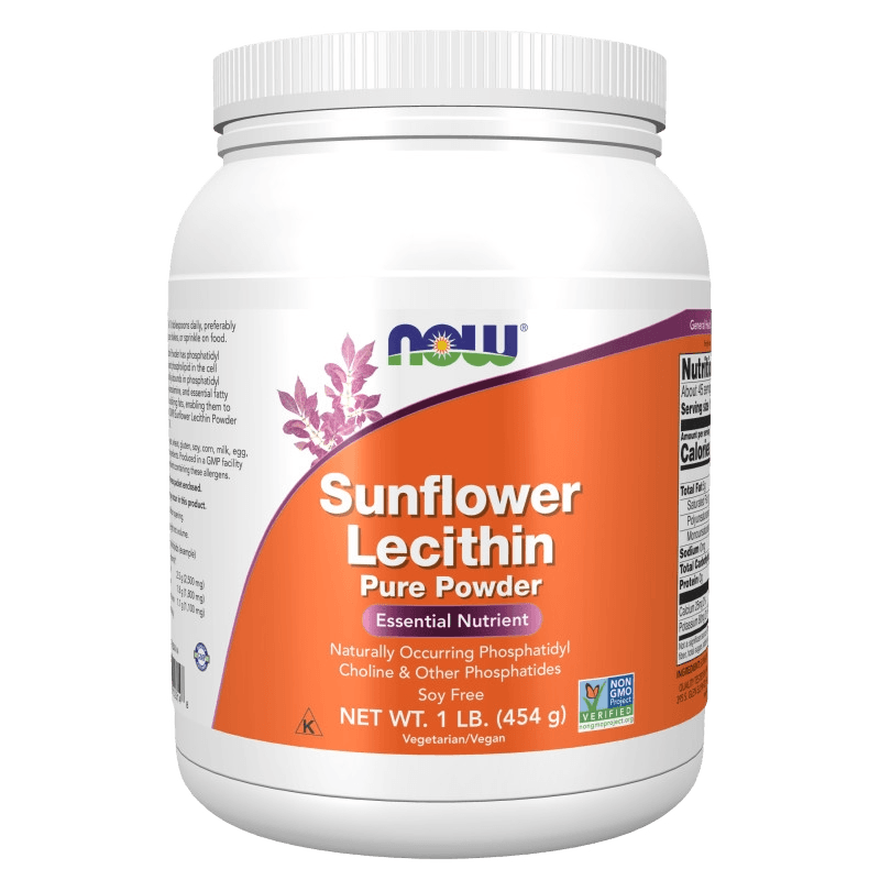 Лецитин Подсолнечника (NOW Sunflower Lecithin, Pure Powder), порошок, 454 г