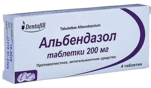 Альбендазол, 200 мг, таб. №4