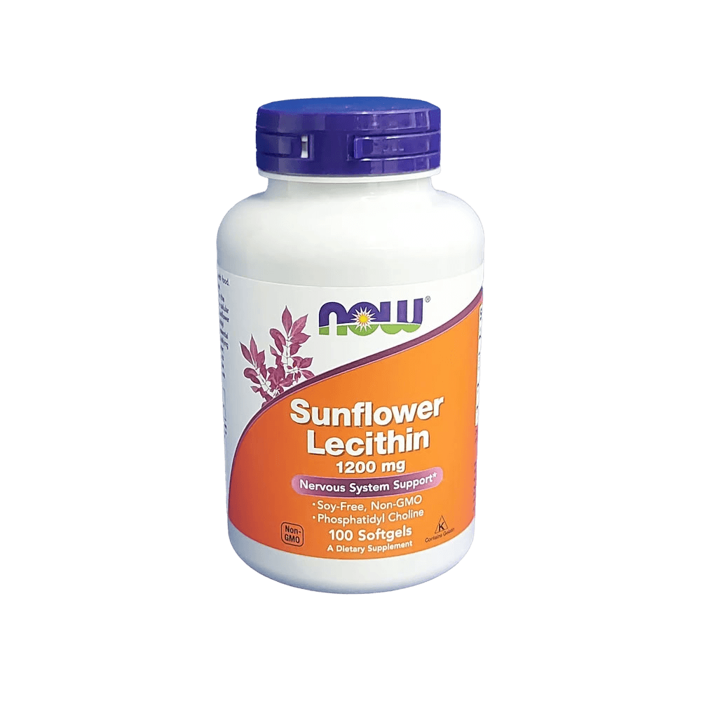 Лецитин Подсолнечный (NOW Sunflower Lecithin), 1200 мг, капс. №100