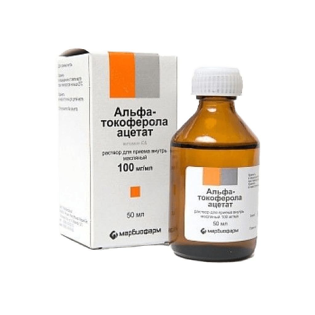 Альфа-токоферола ацетат (вит. Е), 10%, масл. 1 мл, амп. №10