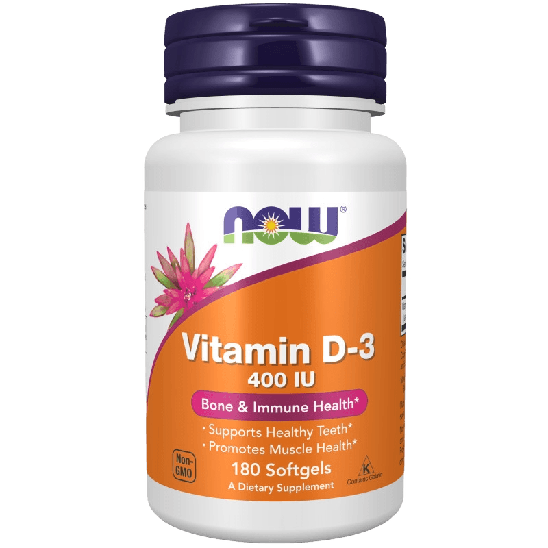 Витамин Д-3 (NOW Vitamin D-3), 400 МЕ, капс. №180