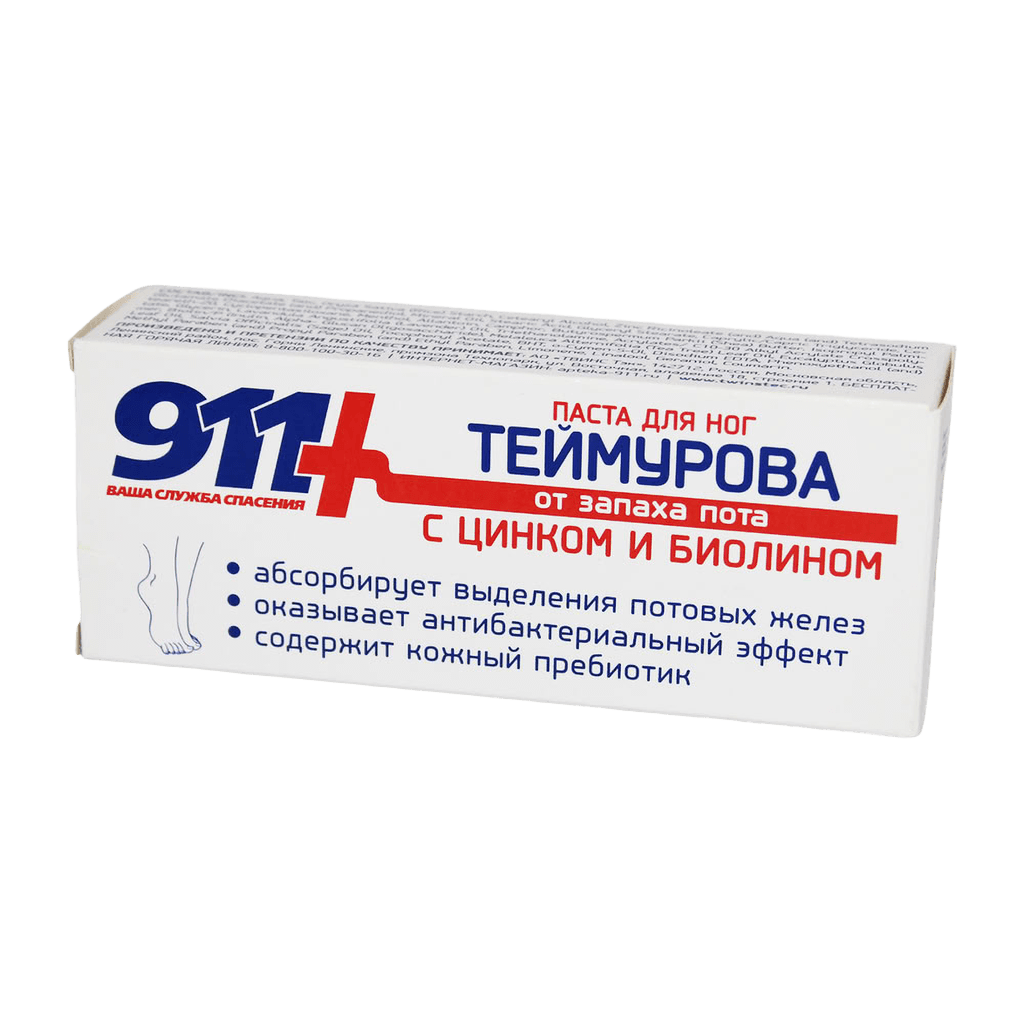 Паста для ног теймурова с цинком и биолином 911, 50 мл