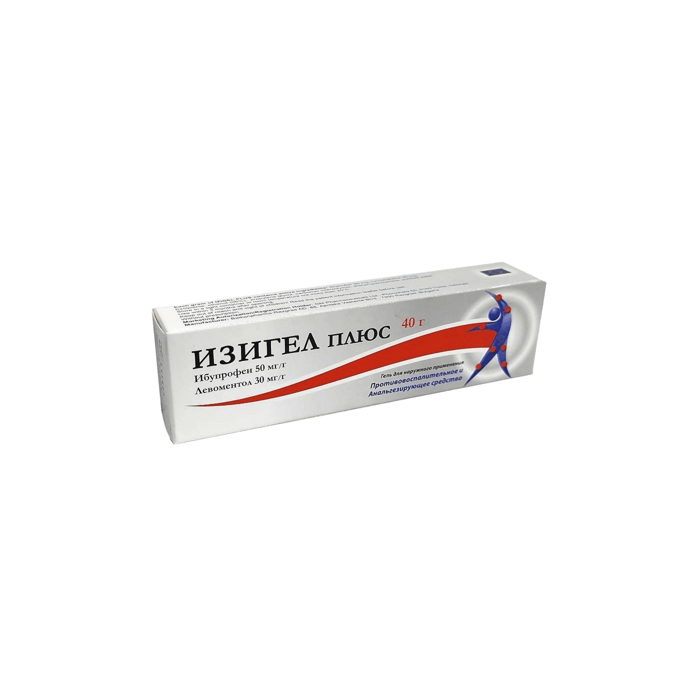 Изигел Плюс, 50 мг/г+30 мг/г, 40 г, гель