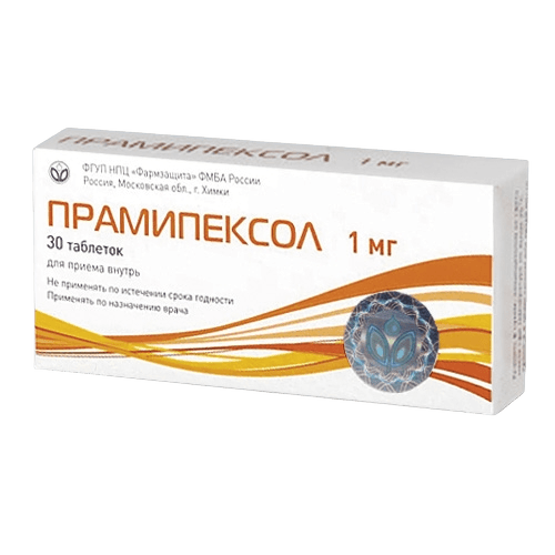 Прамипексол, 0,25 мг, таб. №30