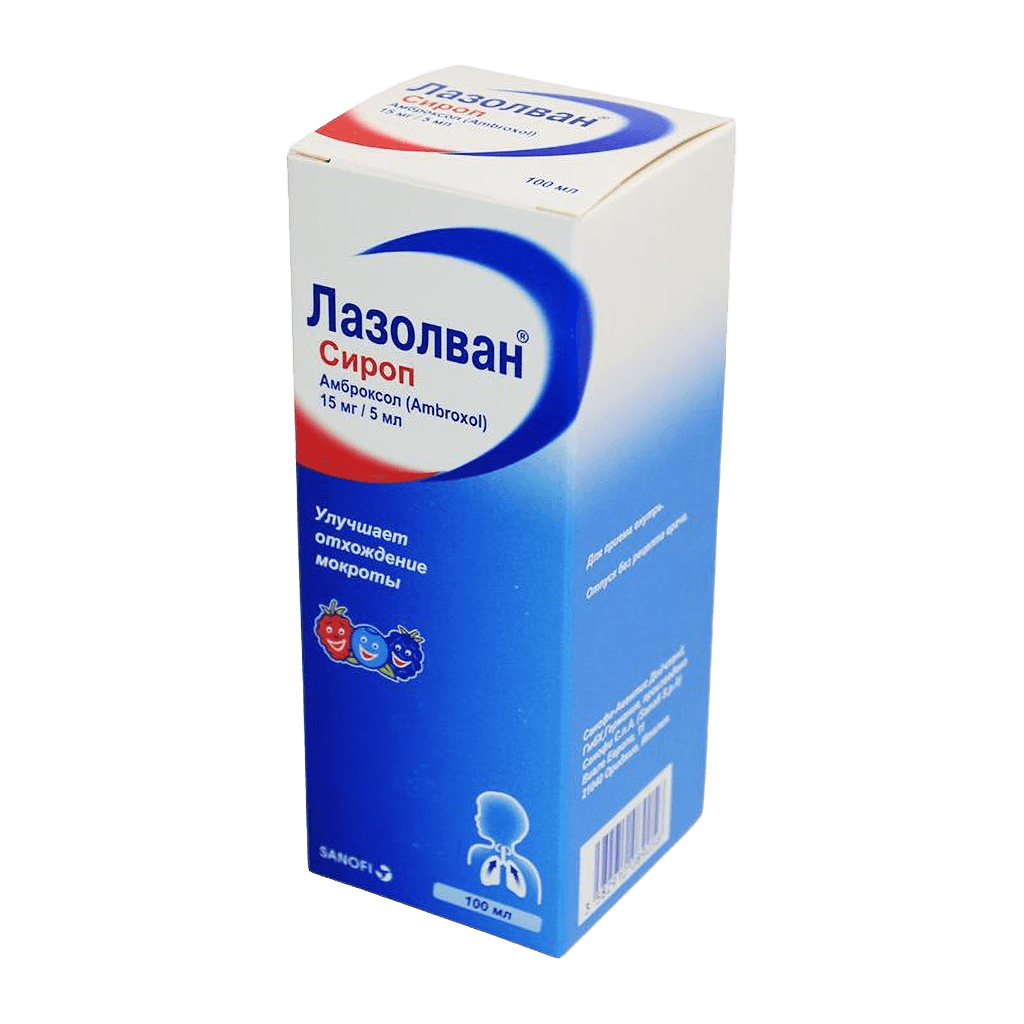 Лазолван, 15 мг/5 мл, 100 мл, сироп
