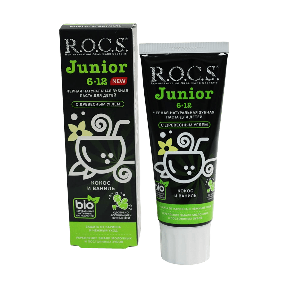 Зубная паста R.O.C.S Junior Blasc , 74 г (кокос, ваниль)