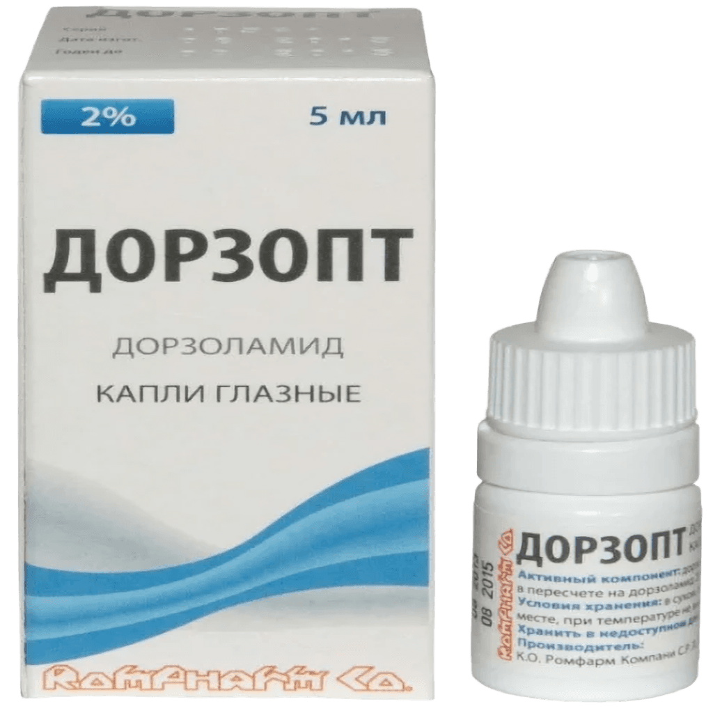 Дорзопт, 2%, 5 мл, капли глаз.