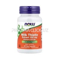 Расторопша экстракт и Силимарин (NOW Milk Thistle Extract Silymarin), 150/120мг, капс. №60