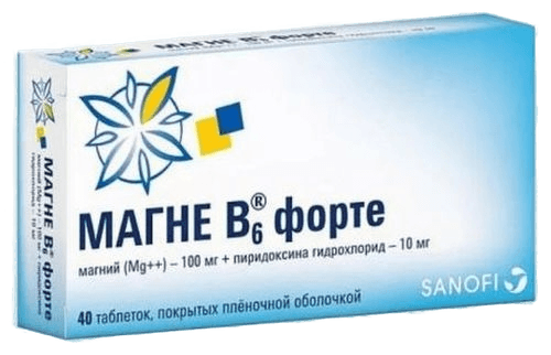 Магне В6 Форте, 100 мг/10 мг, таб. №40