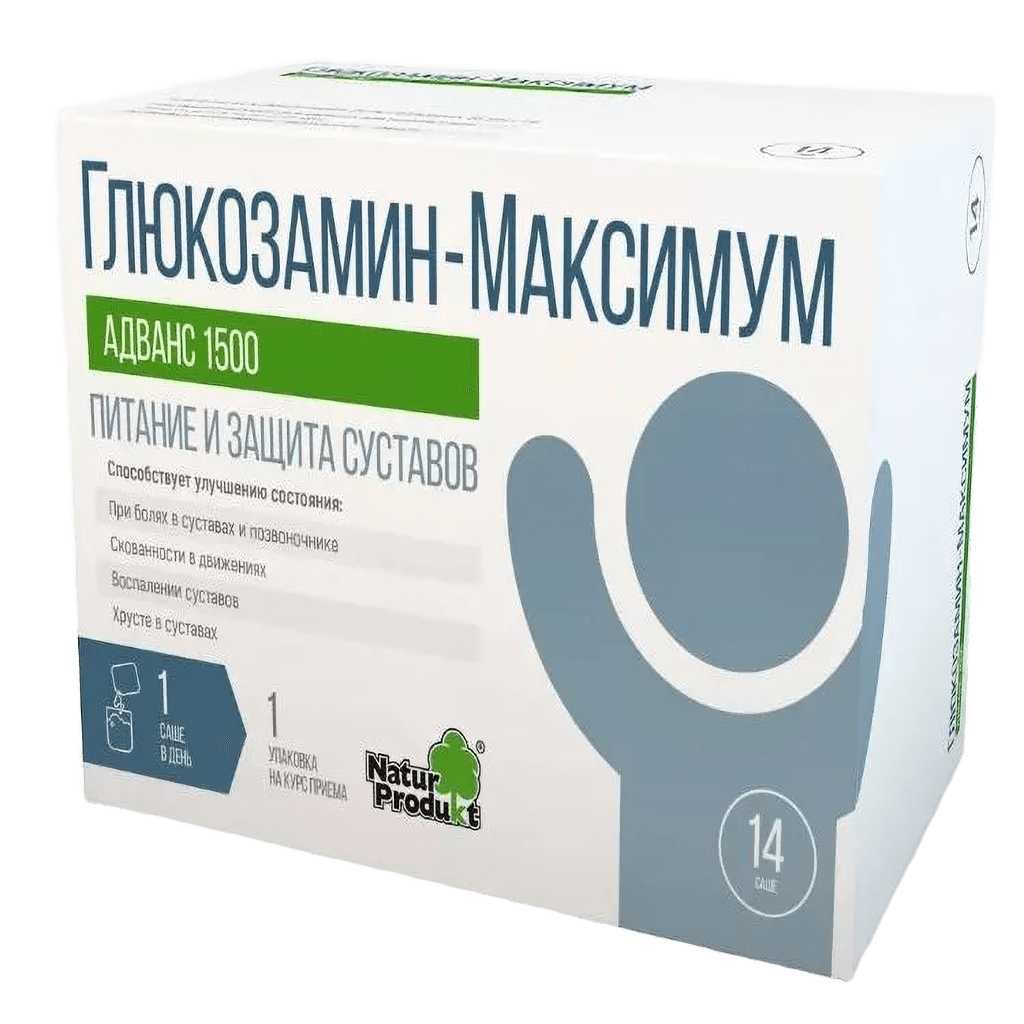 Глюкозамин-Максимум Адванс 1500, 10 г, пакетики, №14