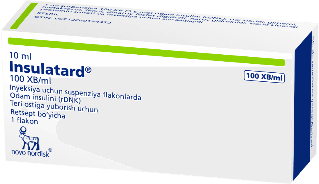 Инсулатард, 100 МЕ/мл, 10 мл, флак. №1