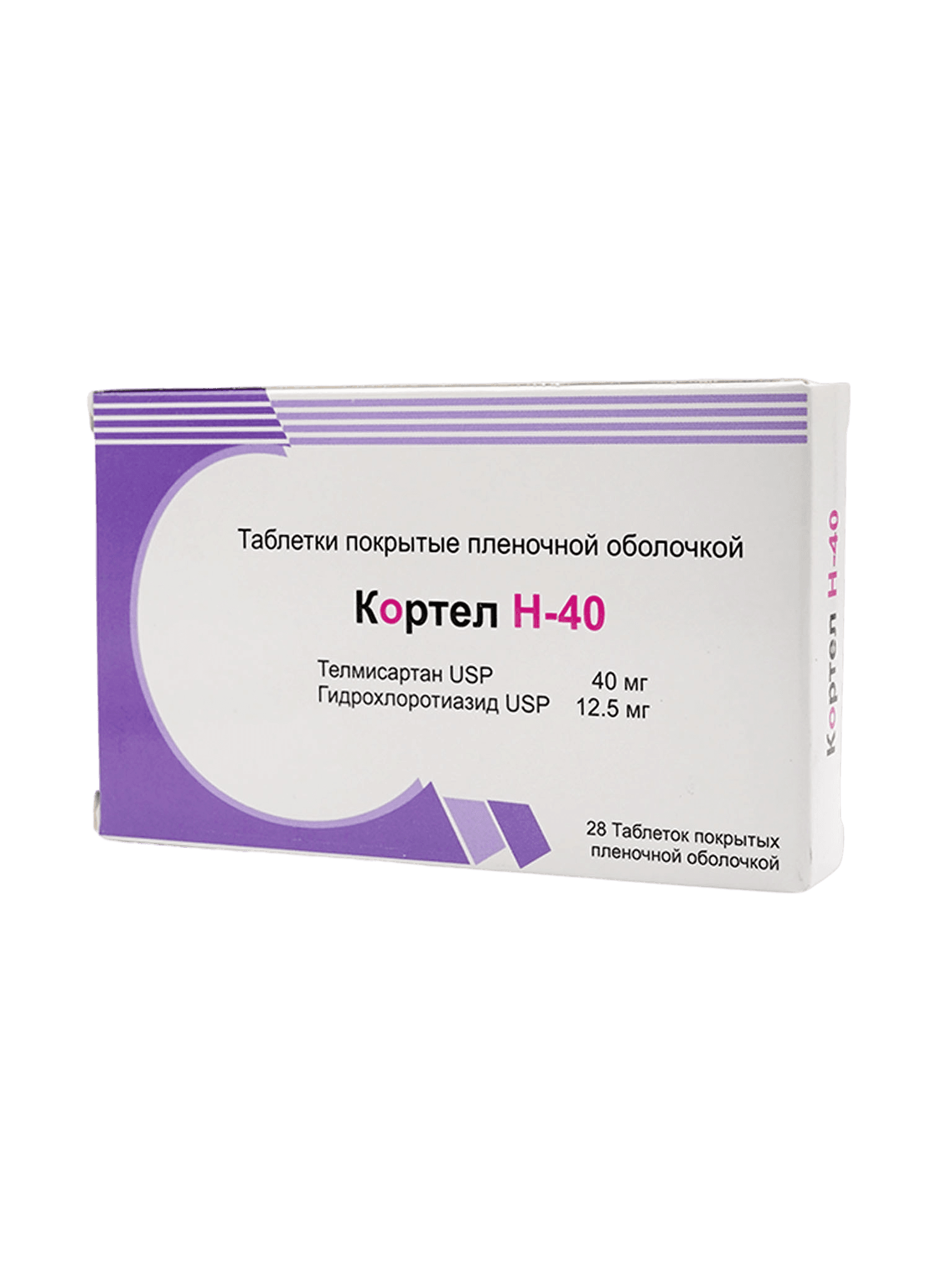 Кортел Н-40, 40 мг/12,5 мг, таб. №28