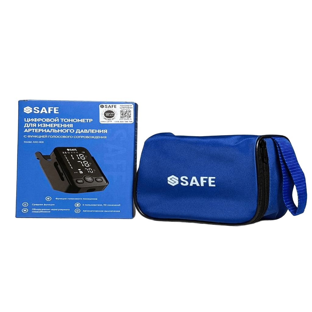 Тонометр цифровой с голосовым сопровождением SAFE, м. AXD-806