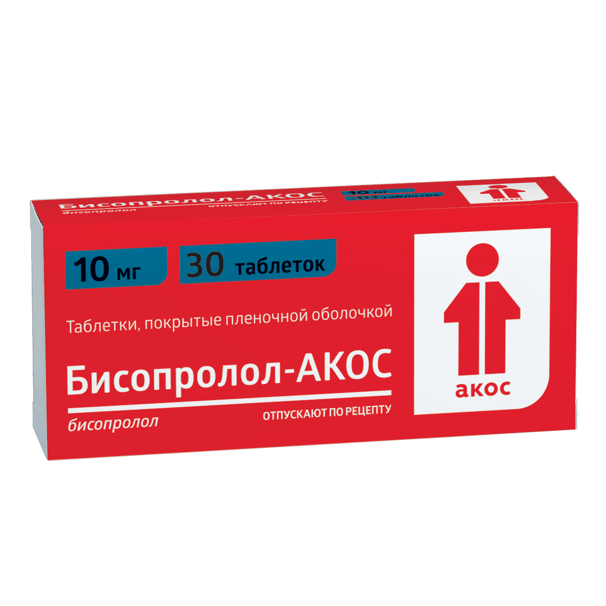 Бисопролол-АКОС, 10 мг, таб. №30