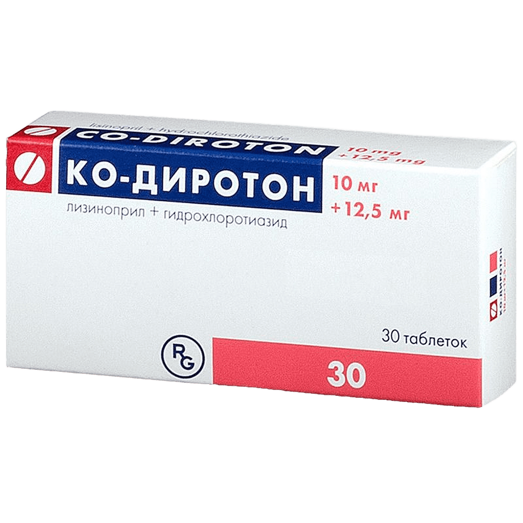 Ко-Диротон, 10 мг/12,5 мг, таб. №10