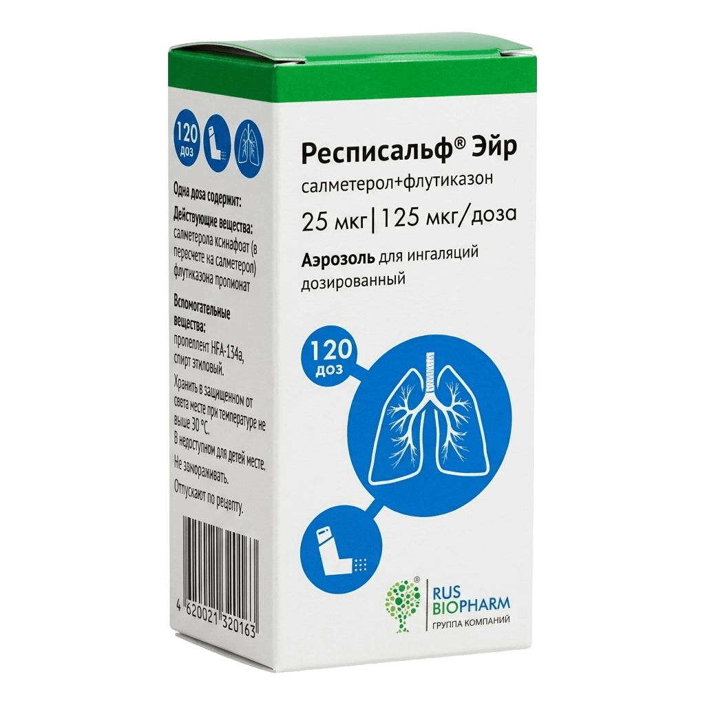 Респисальф Эйр, 25 мкг/125 мкг/доза, аэрозоль