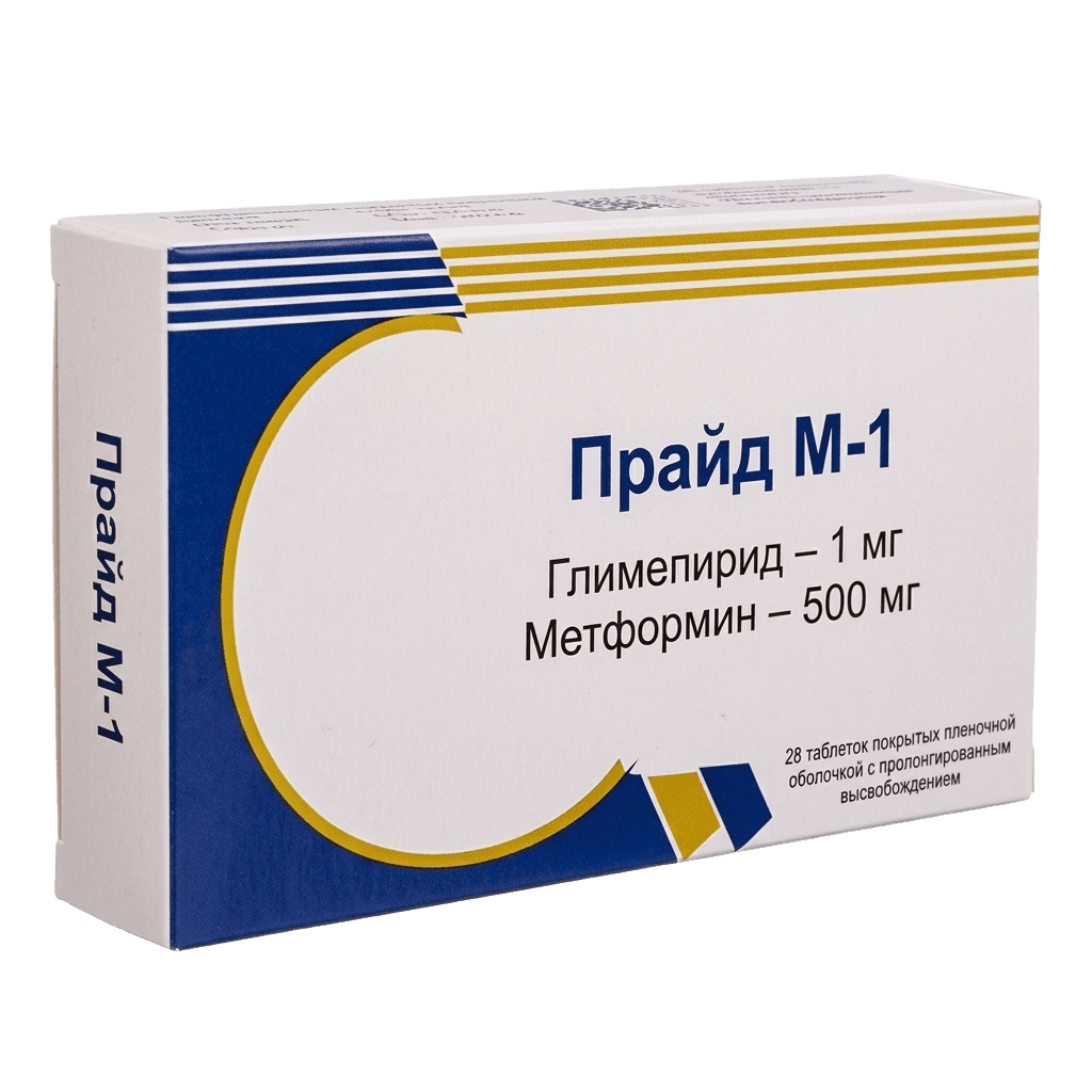 Прайд М, 1 мг/500 мг, таб. №30