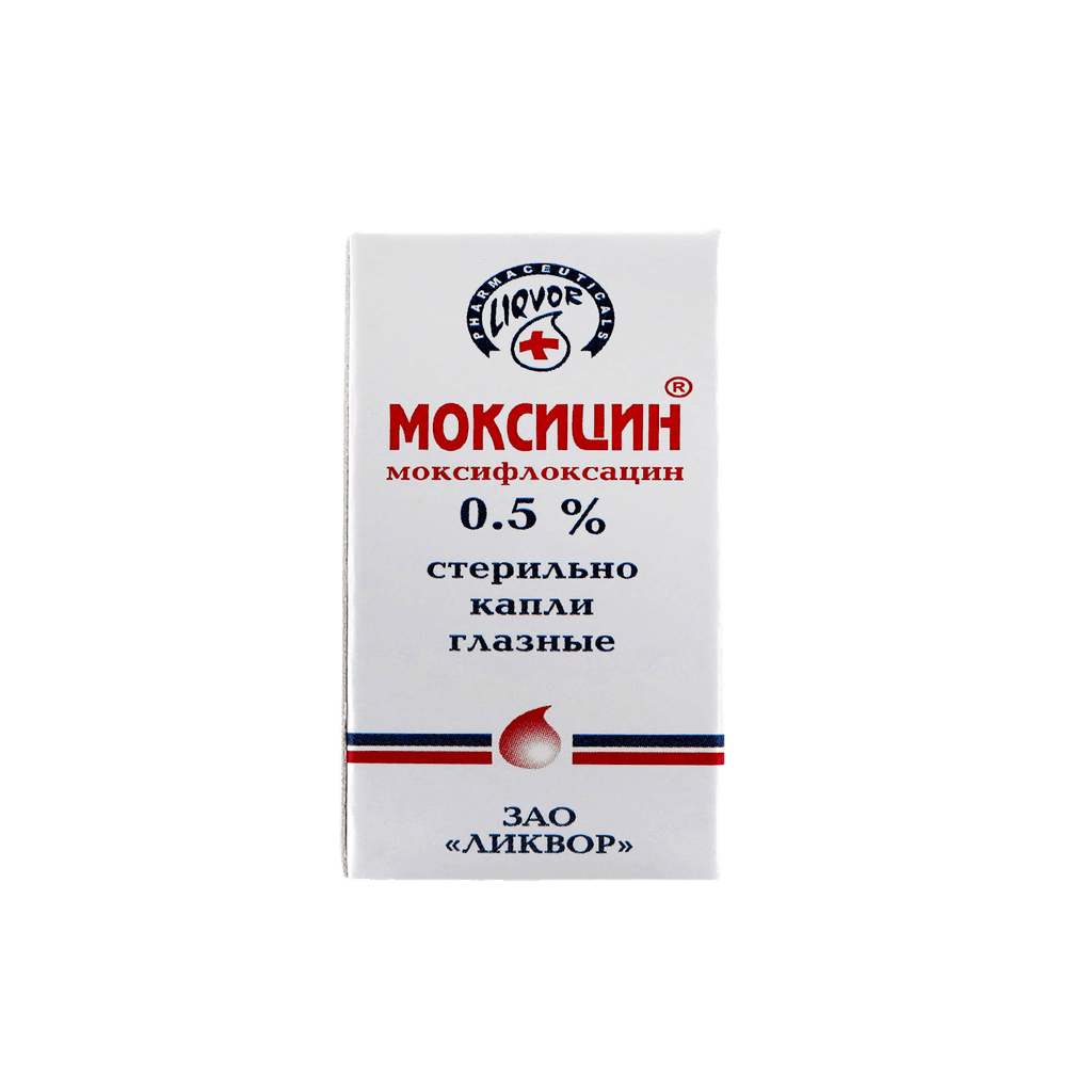 Моксицин, 0,5%, 5 мл, капли глаз.