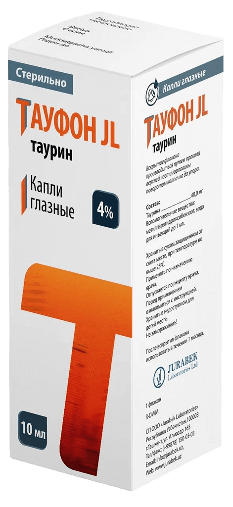 Тауфон JL, 4%, 10 мл, капли глаз.