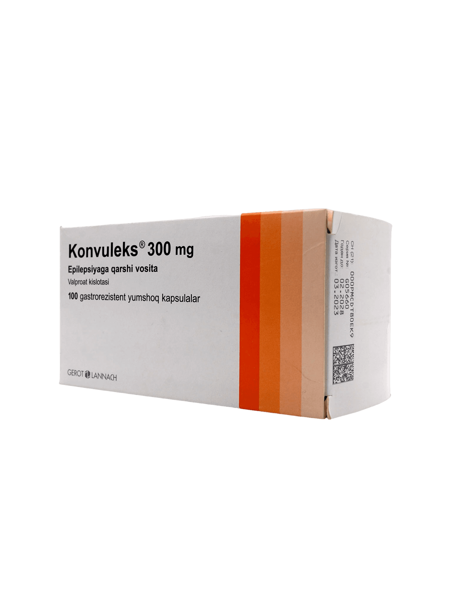 Конвулекс, 300 мг, капс. №100
