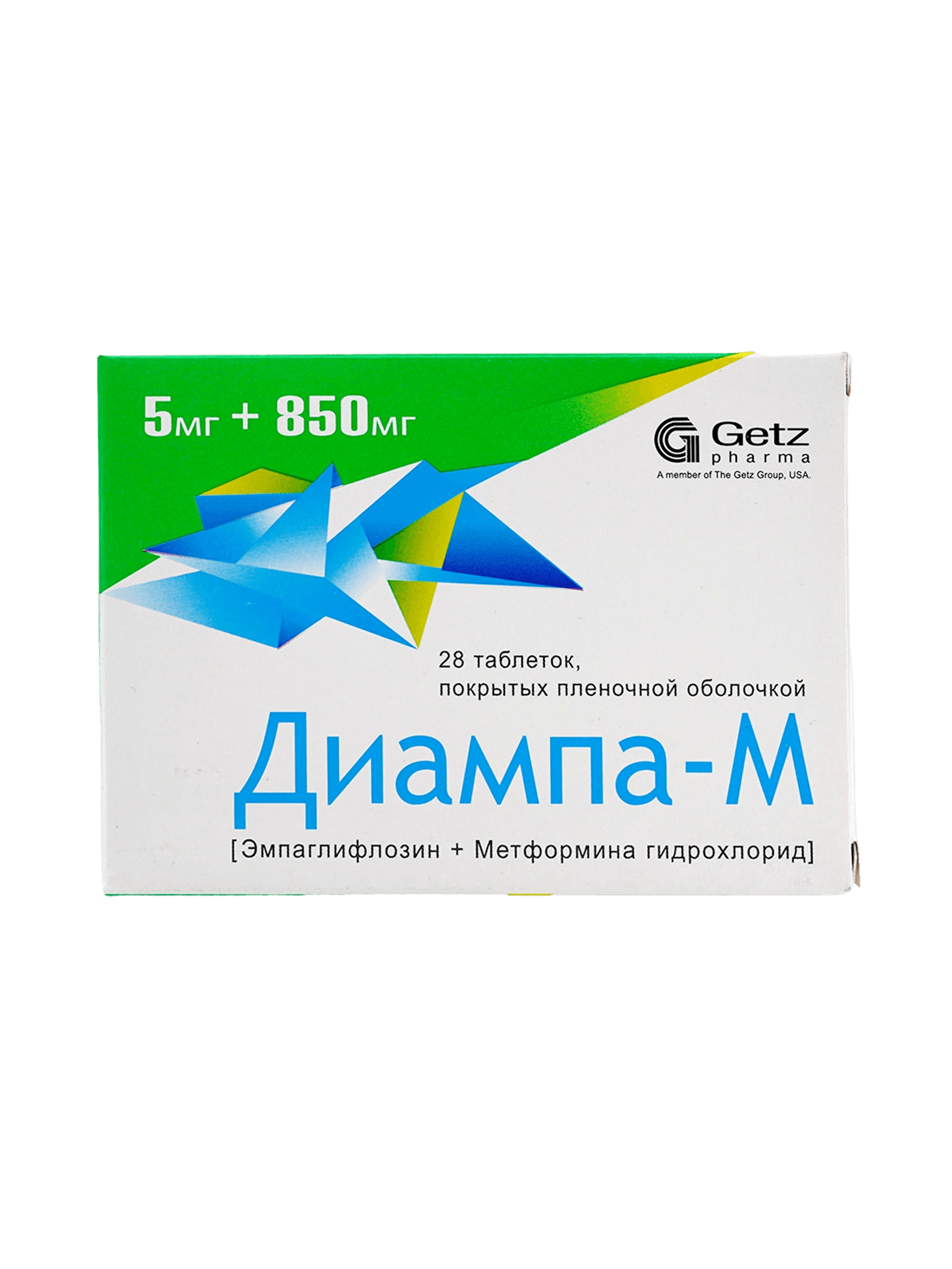Диампа М, 5/850 мг, таб. №28