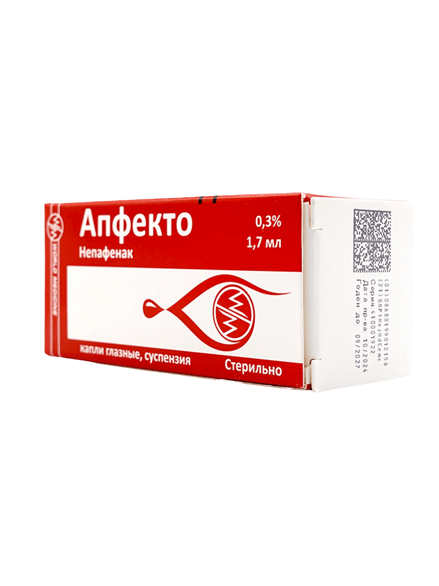 Апфекто, 0,3%, 1,7 мл, капли глаз.