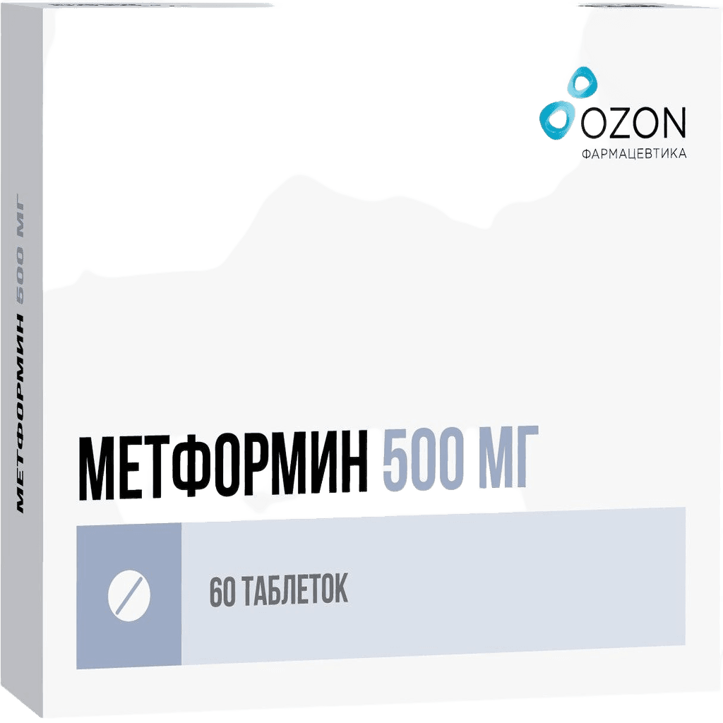 Метформин, 500 мг, таб. №60