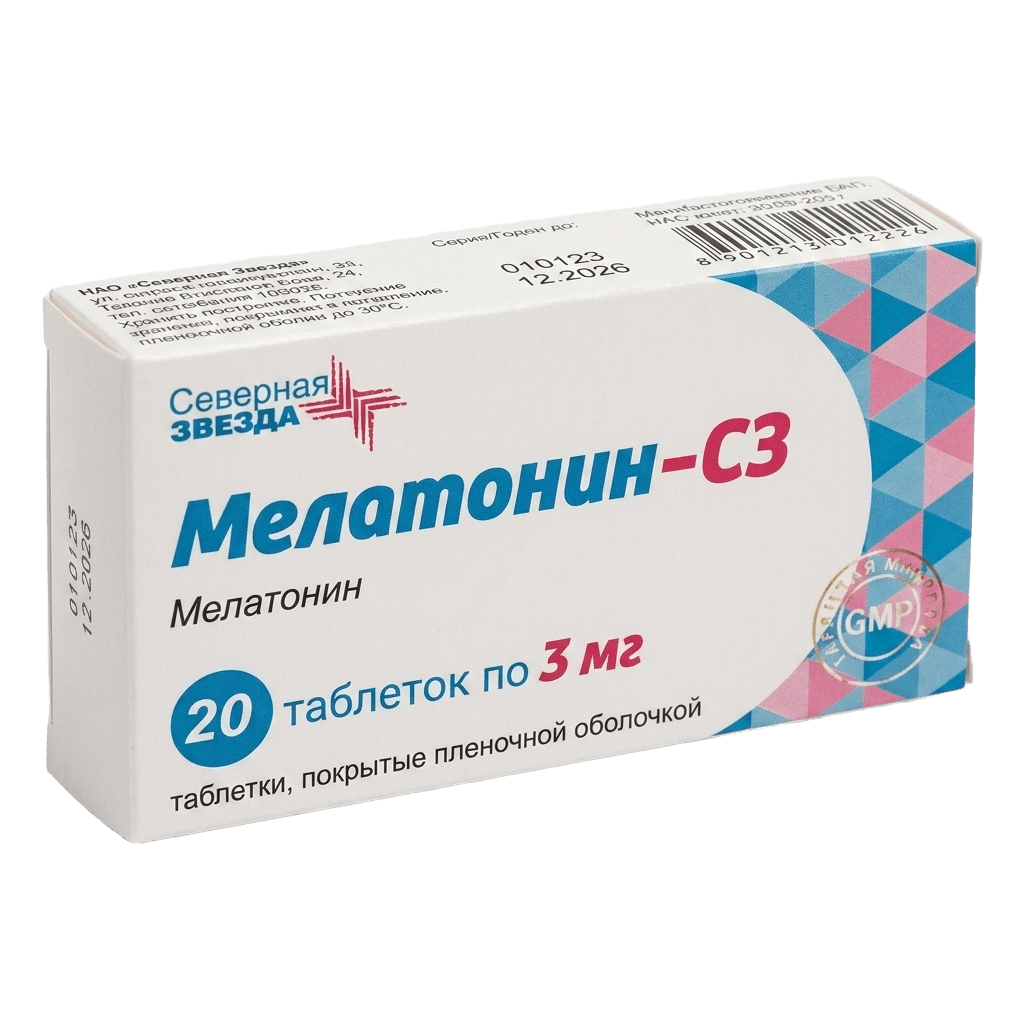 Мелатонин-СЗ, 3 мг, таб. №20