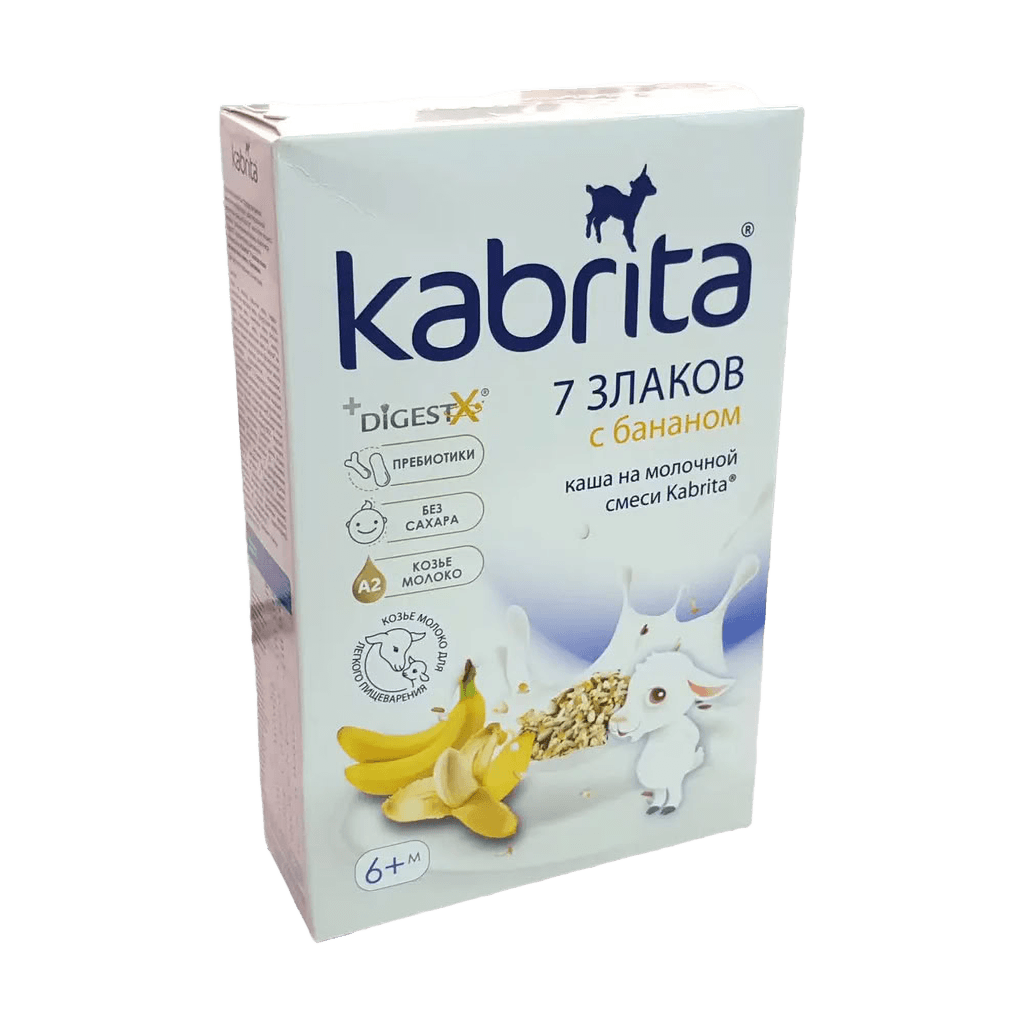 Каша молочная 7 злаков с бананом Kabrita, 180 г (6+ м)