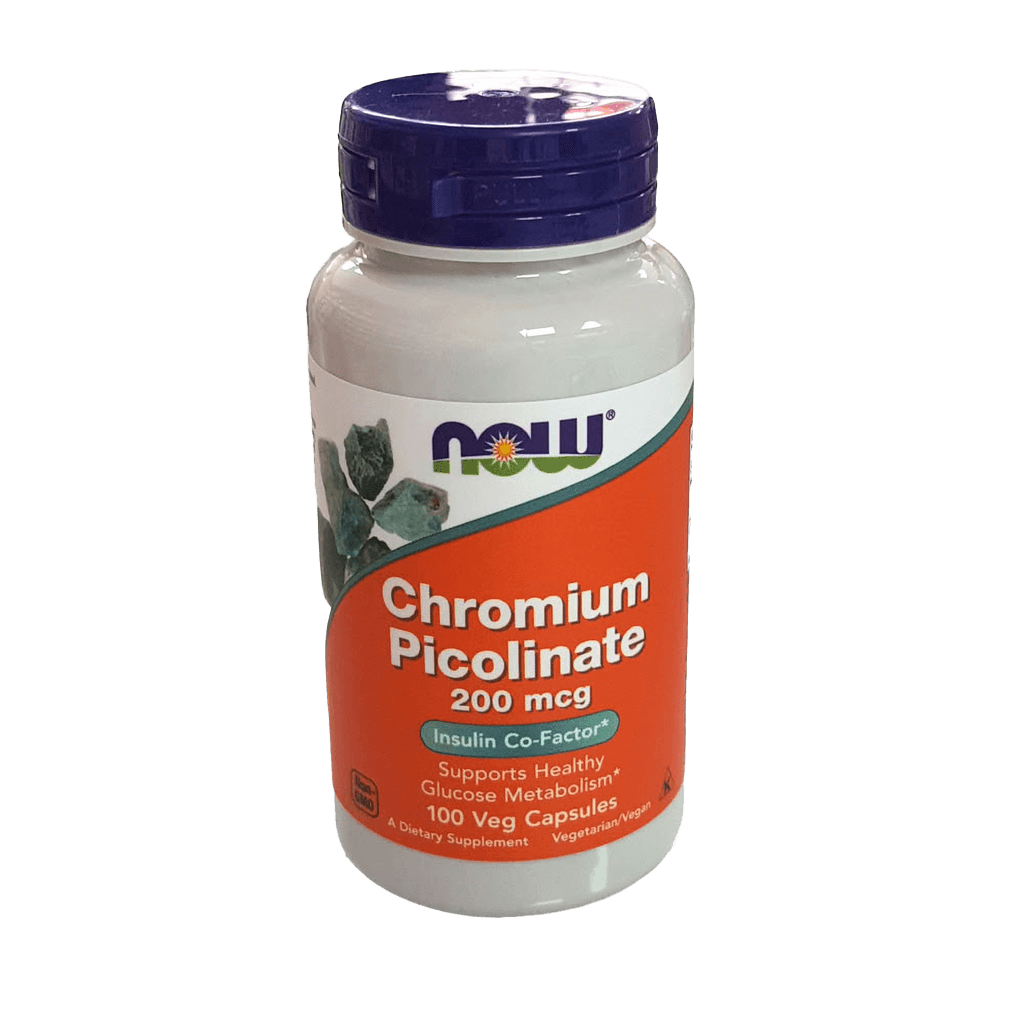 Хром Пиколинат (NOW Chromium Picolinate), 200 мкг, капс. №100