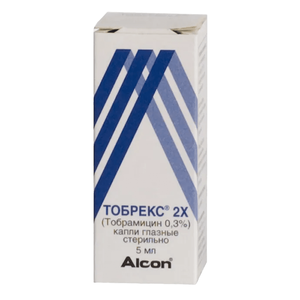 Тобрекс 2Х, 0.3%, 5 мл, капли глаз.